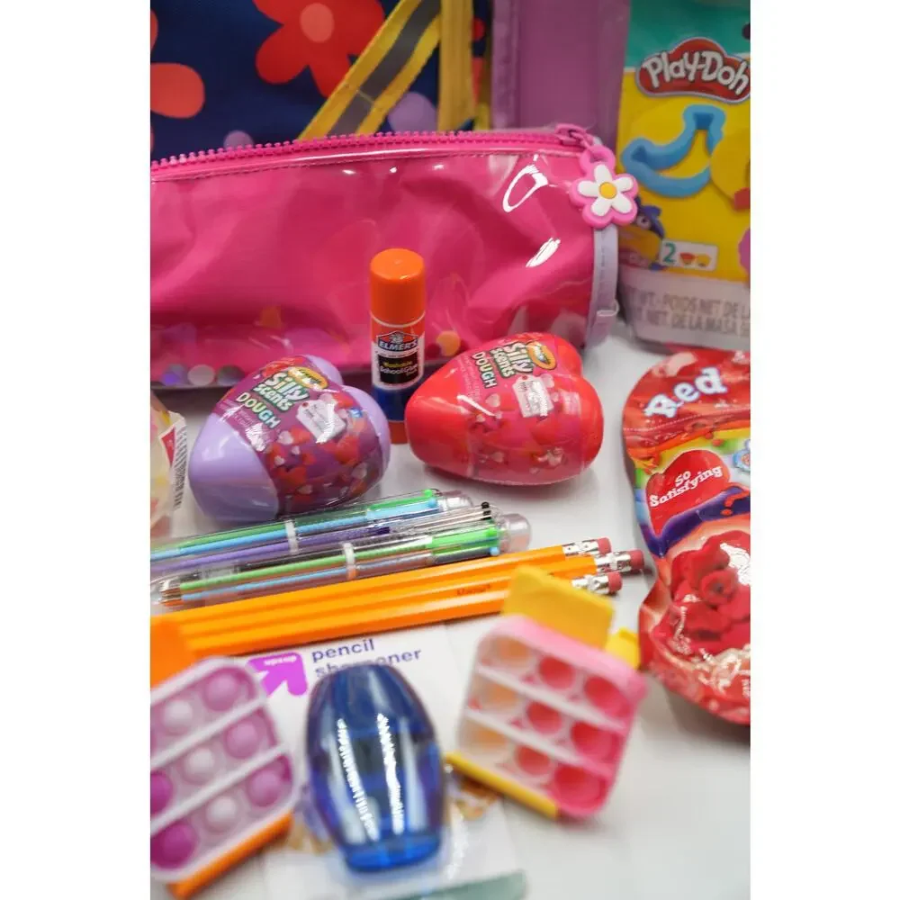 Cat & Jack Floral‎ Backpack Bundle w/ Embark Lunch Bag, Toys & Supplies NEW